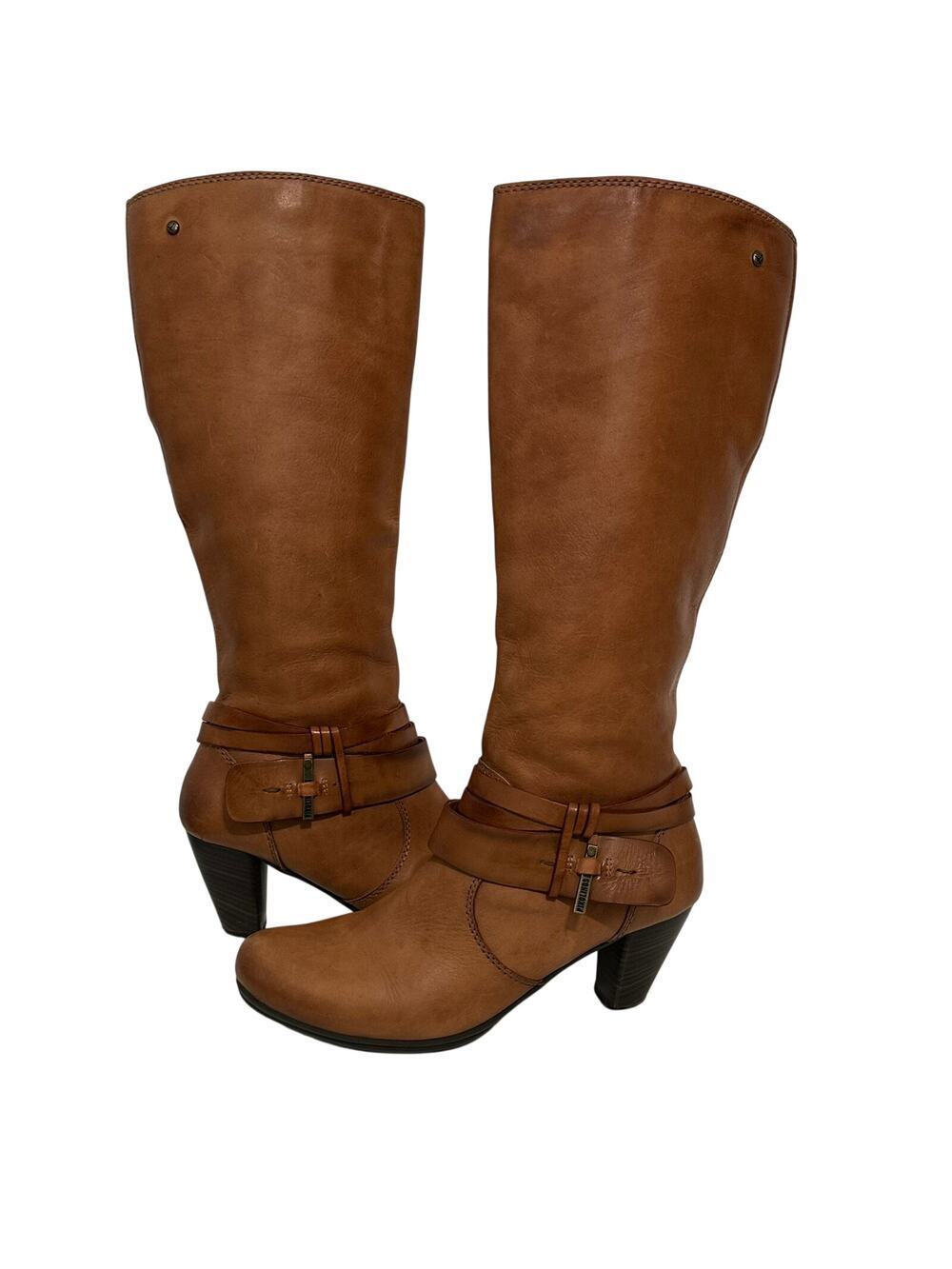 Pikolinos Verona Western Boots Cognac Brown Leather Tall Riding Boots (39 = 8.5)
